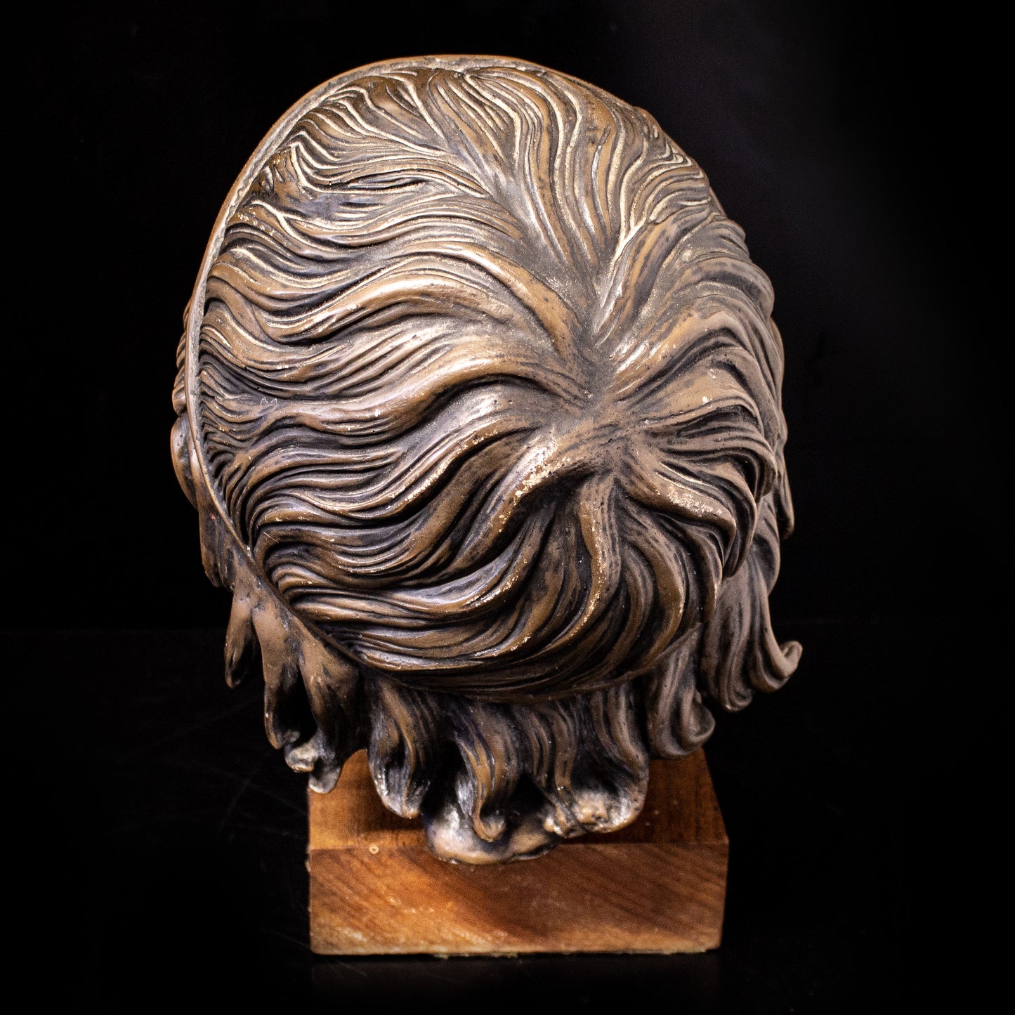 Greek Head Of Sophocles On Wooden Plinth Bronze Effect