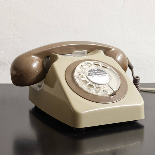 Genuine 80s Vintage BT Rotary Dial Telephone Phone Converted For Modern Use