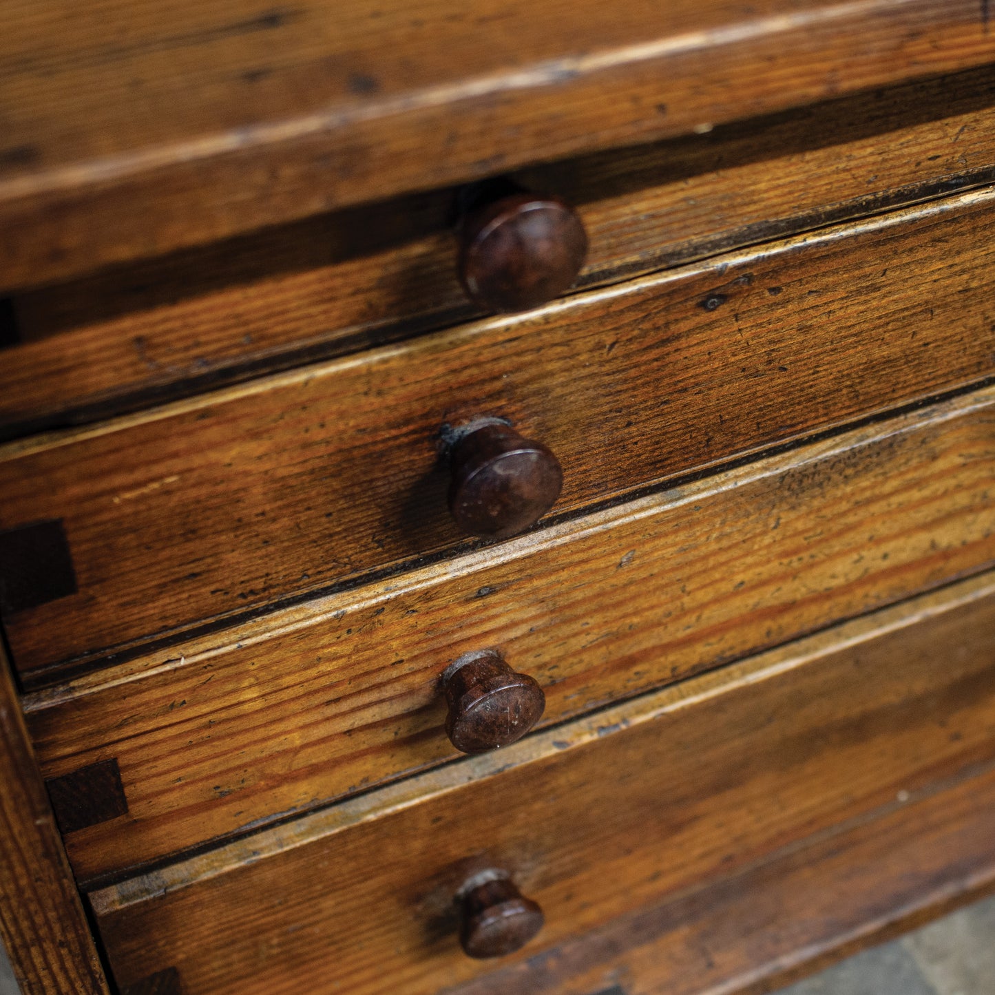 Antique Vintage Engineers Tool Chest Toolbox Wooden Drawers