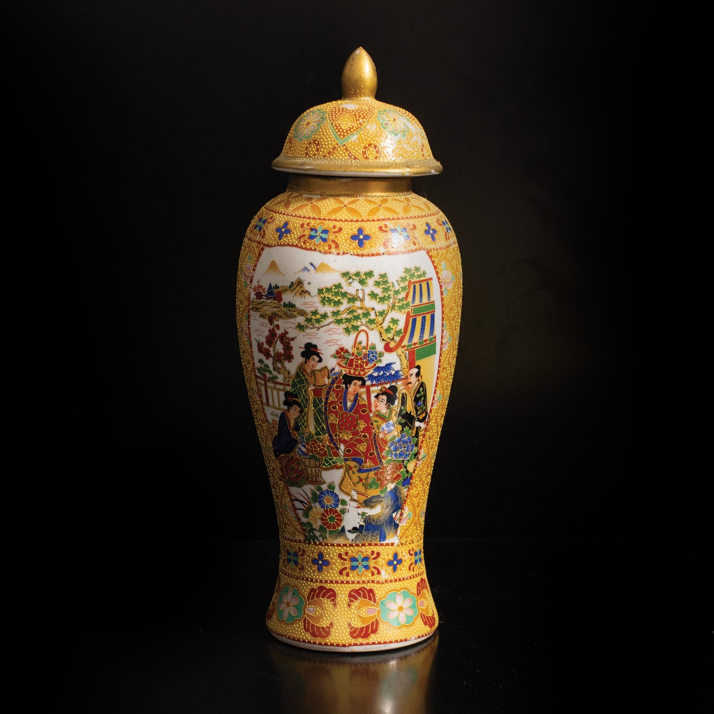 Vintage Oriental Ceramic Ginger Jar Home Decor
