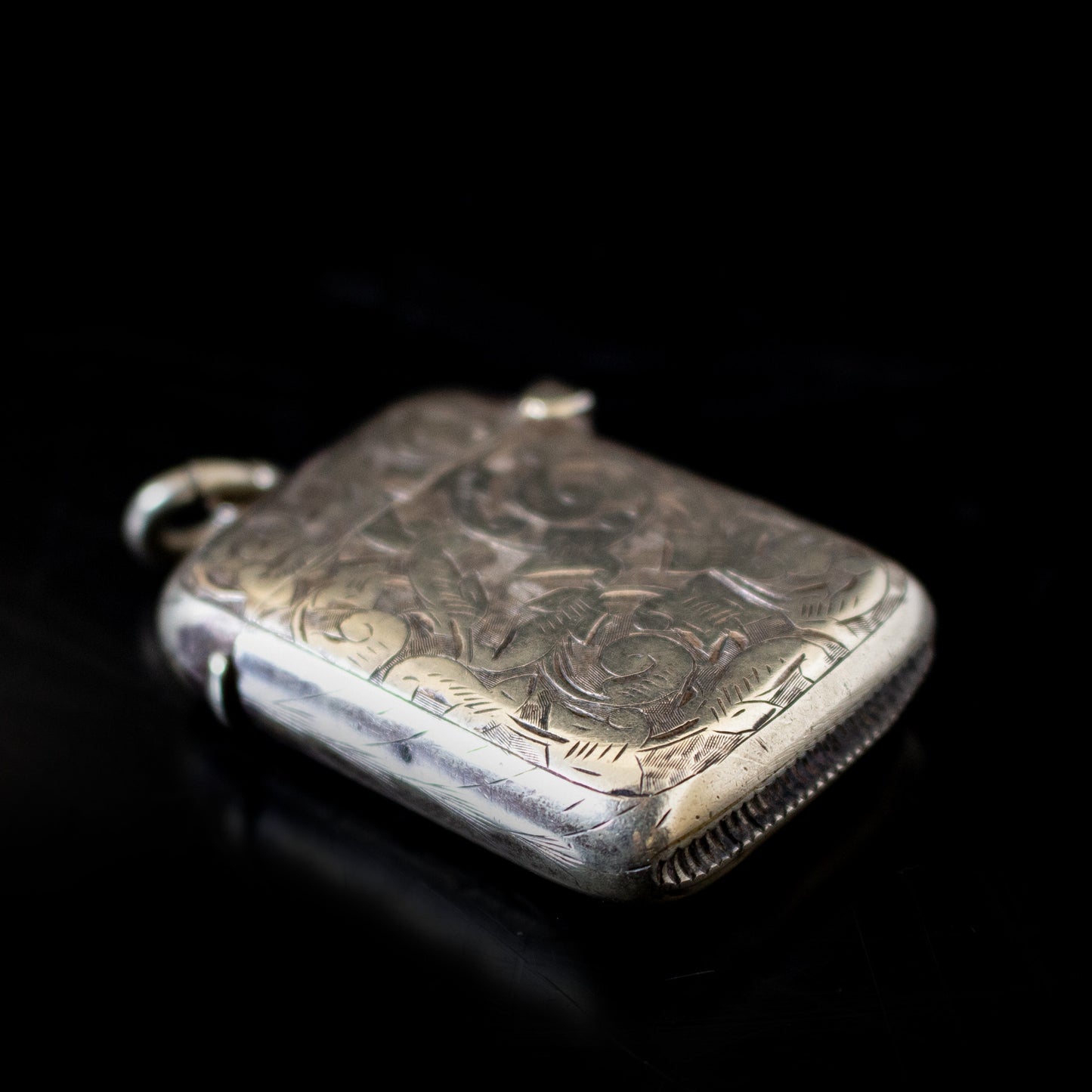 Antique A.B & Co Silver Plate Vesta Case