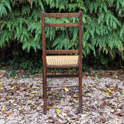 Antique Vintage Edwardian Wicker Seat Ladder Back Chair