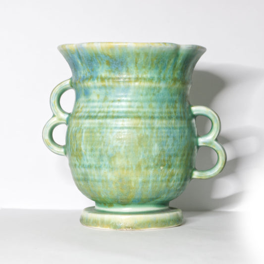 Vintage Crown Devon Loop Handle Green Small Art Deco Pot