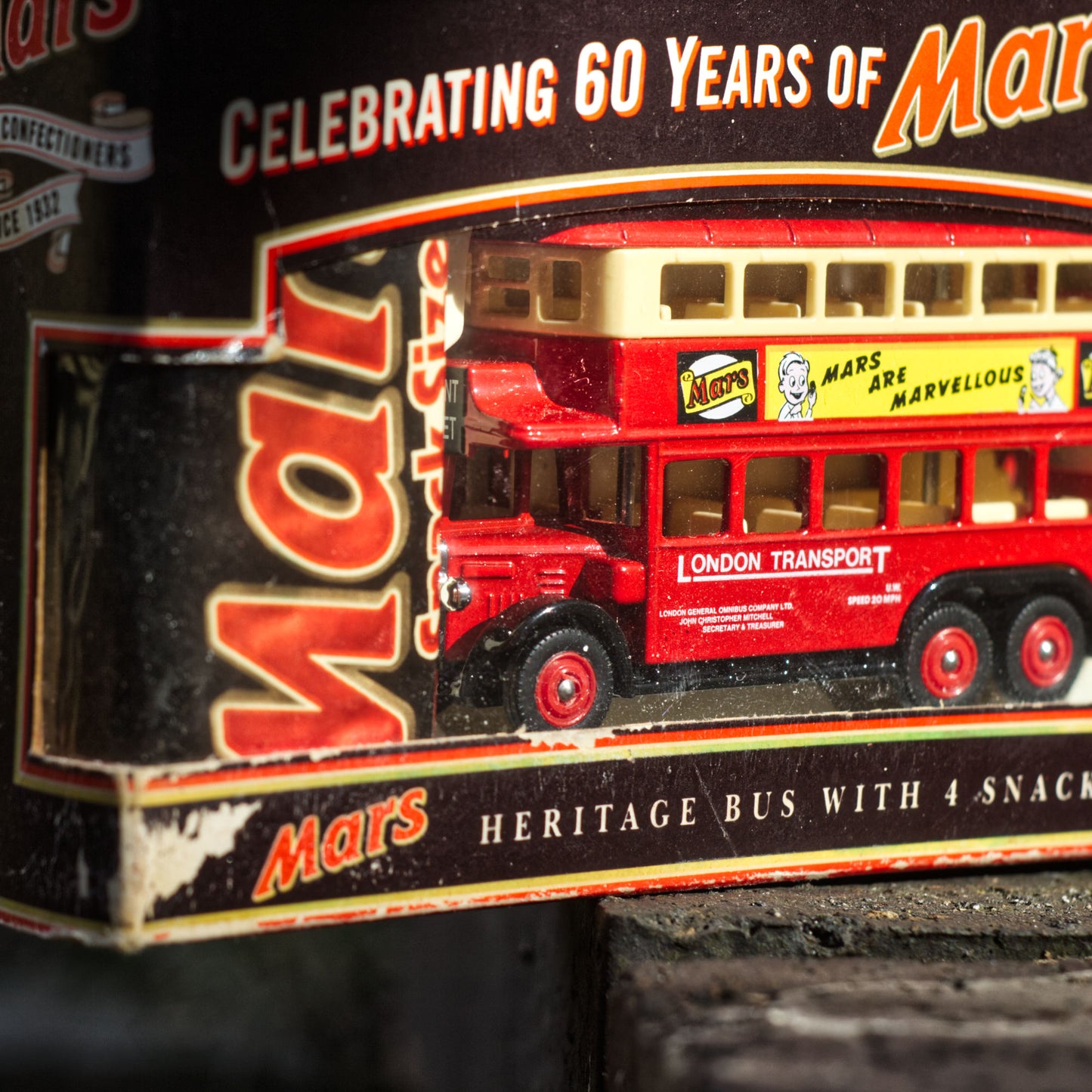 Mars celebrating 60 years diecast bus with original box and mars bars