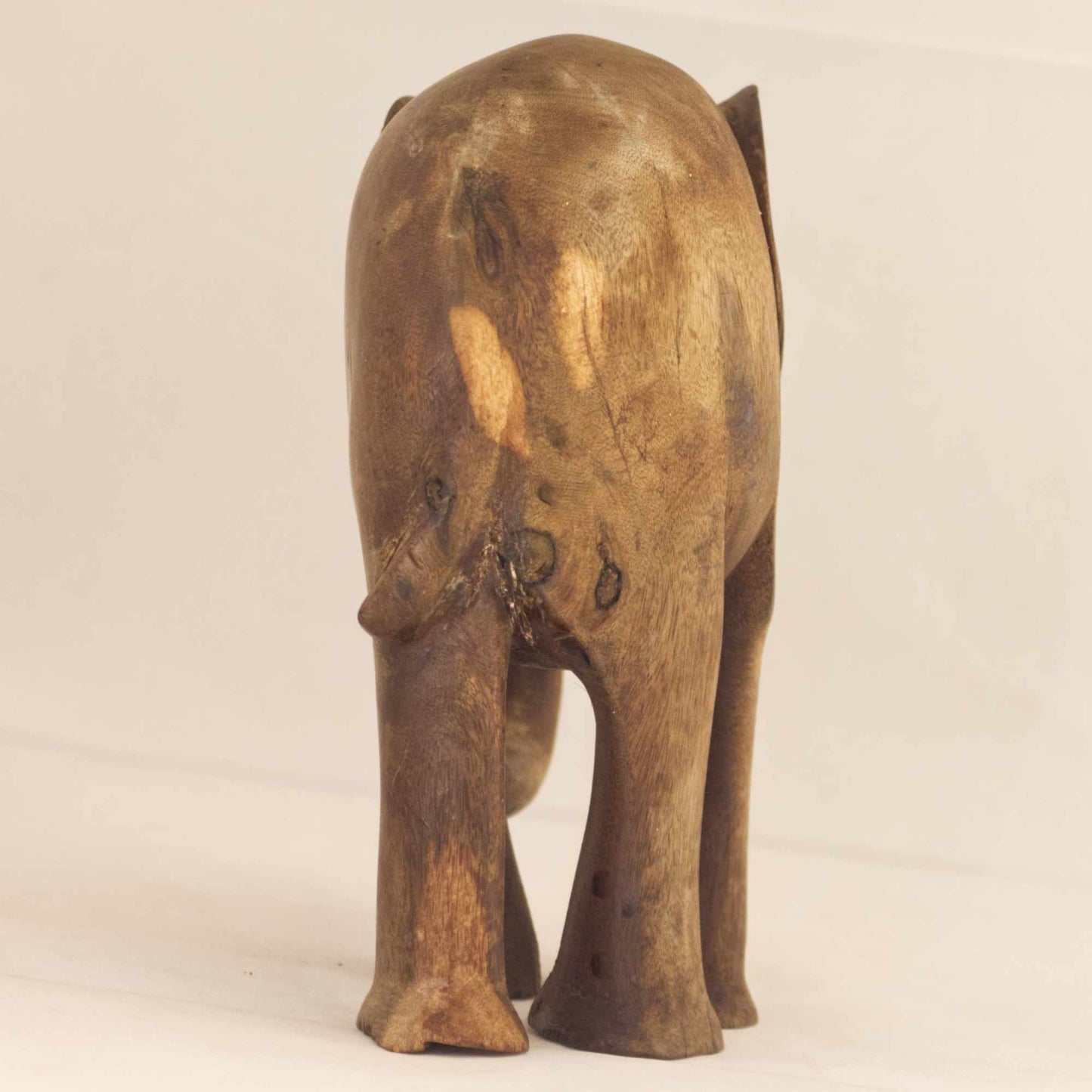 Vintage Hand Carved Mango Wood Elephant Ornament