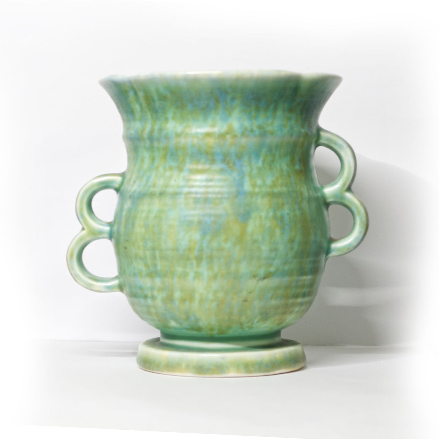 Vintage Crown Devon Loop Handle Green Small Art Deco Pot