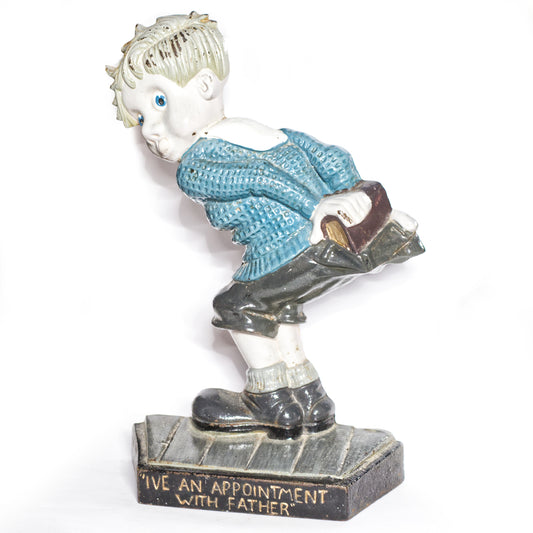 Vintage Cold Painted Cast Iron Novelty Door Stop